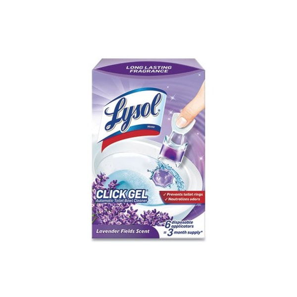 Lysol CLICK GEL AUTOMATIC TOILET BOWL CLEANER, LAVENDER FIELDS, 6/BOX, 4 BOXES/CARTON, PK24 89060CT - main